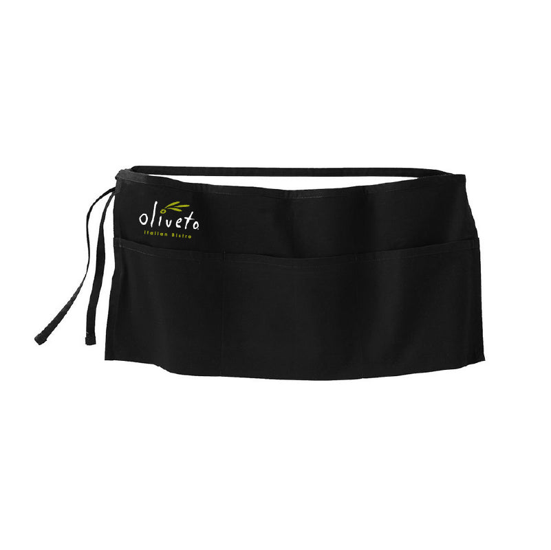 Oliveto Logo'd Bistro Waist Apron - Black